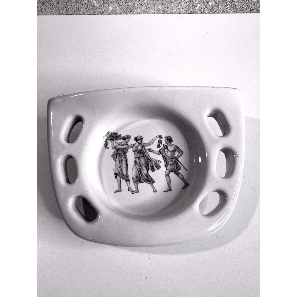 Vintage Heatherley Toothbrush Holder Wall Mount Ceramic Chesington England